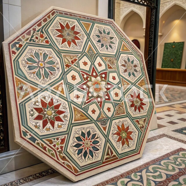 الزخارف و النقوش الإسلامية التقليدية الملونة على الجدران, الديكورات الانيقة للمساجد في المملكة العربية السعودية, التصاميم الفنية المميزة , الفن الهندسي المعماري على الطراز العربي الإسلامي