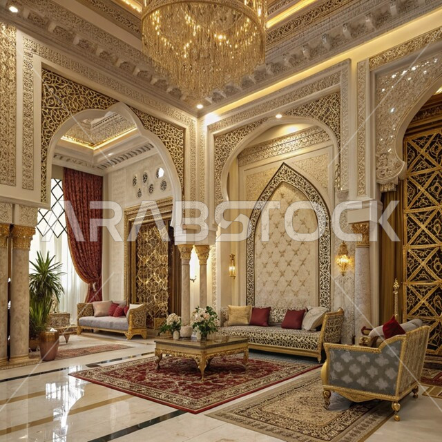 التصاميم الداخلية لغرف الجلوس على الطراز الحديث، قاعات استقبال بألوان راقية, غرفة معيشة مع أثاث منزلي فاخر، الديكورات الداخلية الراقية للفنادق والفلل السكنية في المملكة العربية السعودية، اكسسوارات وتحف عصرية