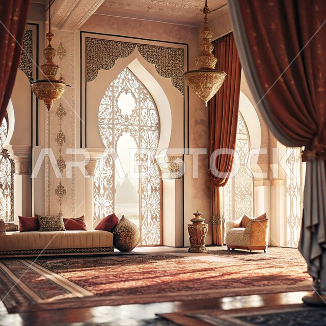 Modern living room interior designs, elegant color reception halls, high-end interior decorations for hotels and residential villas in Saudi Arabia, modern accessories and antiques, living room with luxury home furniture