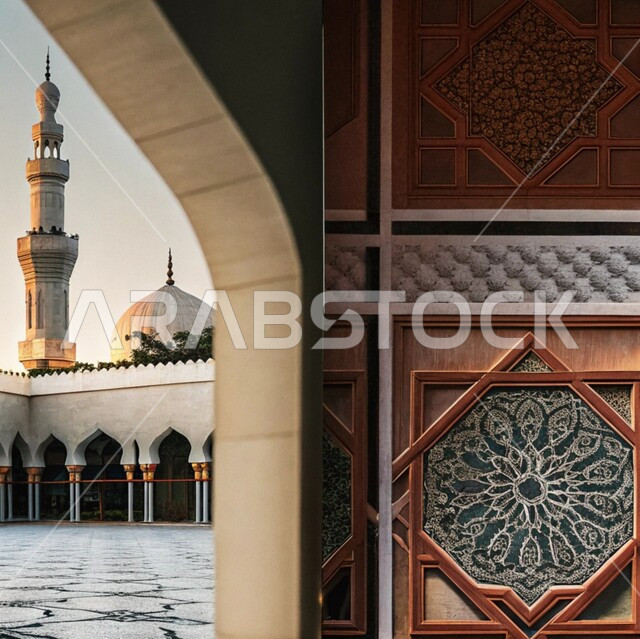  العبادة والتقرب الى الله في شهر رمضان المبارك، الفن الهندسي المعماري على الطراز الاسلامي، التصاميم والديكورات الخارجية الانيقة للمساجد في المملكة العربية السعودية، النقوش والزخارف على الجدران الخارجية، اجواء رمضانية روحانية