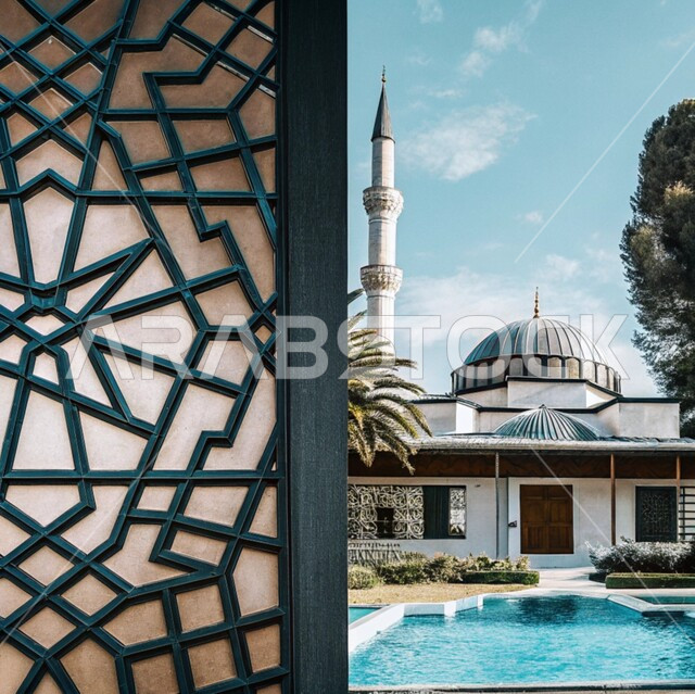 الديكورات والتصاميم الخارجية الانيقة للمساجد في المملكة العربية السعودية، الفن الهندسي المعماري على الطراز الاسلامي، النقوش والزخارف على الجدران الخارجية، اجواء رمضانية روحانية، العبادة والتقرب الى الله في شهر رمضان المبارك