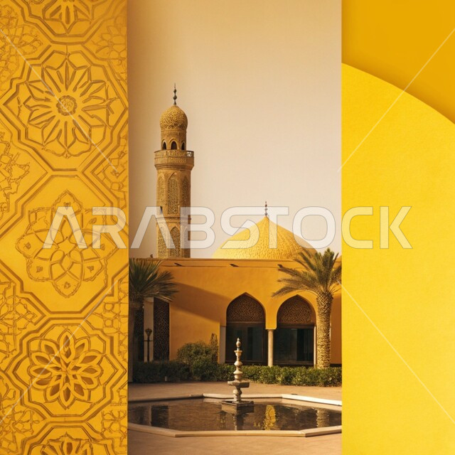 الاهتمام بزراعة الاشجار، العبادة والتقرب الى الله في شهر رمضان المبارك، التصاميم والديكورات الخارجية الانيقة للمساجد  في المملكة العربية السعودية، الفن الهندسي المعماري على الطراز الاسلامي، النقوش والزخارف على الجدران الخارجية، اجواء رمضانية روحانية