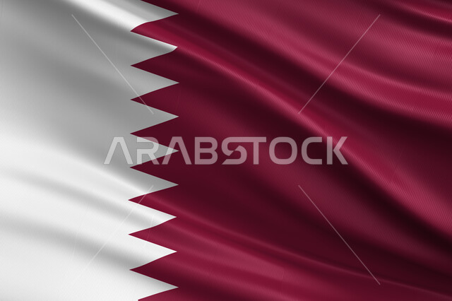 أعلام الدول العربية, صورة مقربة لعلم دولة قطر, رموز قطر الوطنية, اليوم الوطني القطري, حب الوطن والانتماء اليه