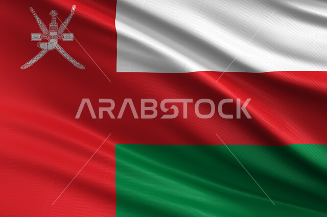 Celebrating Oman National Day, National Flags and Banners of Arab Countries, Pride in Omani Symbols and Banner, 3D Icon of the Flag of the Sultanate of Oman, Love of the Nation and Belonging to it