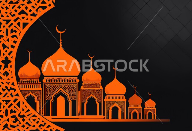 مفهوم العباده والتقرب إلى الله, دعوة المسلمين إلى الصلاه, صورة ظليه لقبب احدى المساجد, المعالم الدينيه الإسلاميه في المملكه العربيه السعوديه, الفن الهندسي المعماري على الطراز الأسلامي, اسلاميات وعباده