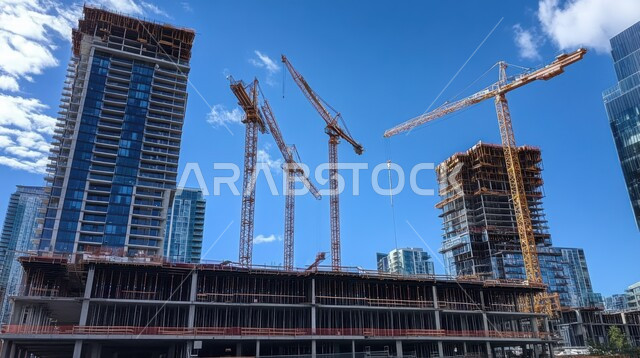 تشييد المباني والمشاريع الضخمة، مفهوم تحسين البنية التحتية للبلاد، أعمال البناء والمقاولات والتطوير العقاري، إنشاء الأساسات والهياكل للمشروعات السكنية والمصانع، التطور المعماري والحضاري في المملكة العربية السعودية