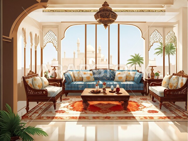 التصاميم الأنيقة لغرفة الجلوس على الطراز الحديث، الديكورات الداخلية للفلل والشقق السكنية في المملكة العربية السعودية، غرف معيشية وأثاث منزلي فاخر، الاكسسوارات والتحف العصرية, الاهتمام بزينة النباتات الخضراء