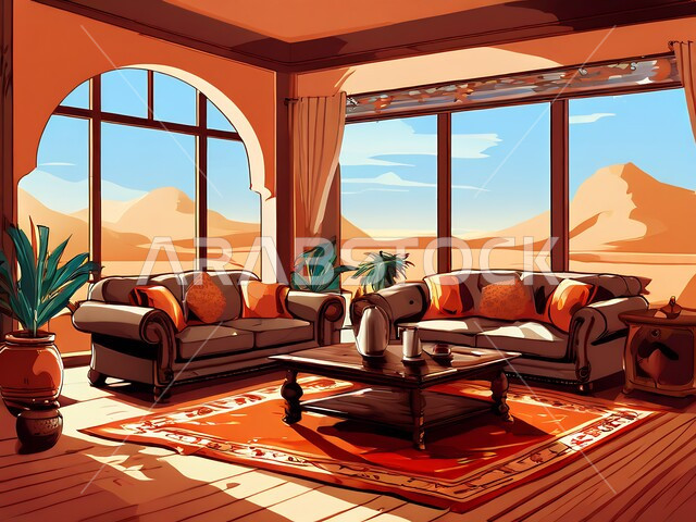 التصاميم الأنيقة لغرفة الجلوس على الطراز الحديث، الديكورات الداخلية للفلل والشقق السكنية في المملكة العربية السعودية، غرف معيشية وأثاث منزلي فاخر، الاكسسوارات والتحف العصرية, الاهتمام بزينة النباتات الخضراء