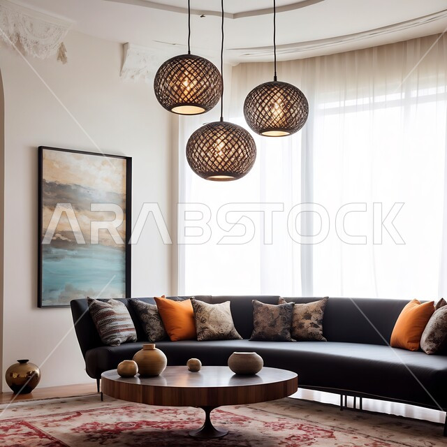 التصميم العصري الراقي الأنيق, التصاميم الداخلية لغرف الجلوس على الطراز الحديث, غرفة معيشة مع أثاث منزلي فاخر, الديكورات الداخلية الراقية, فلل وشقق سكنية في المملكة العربية السعودية