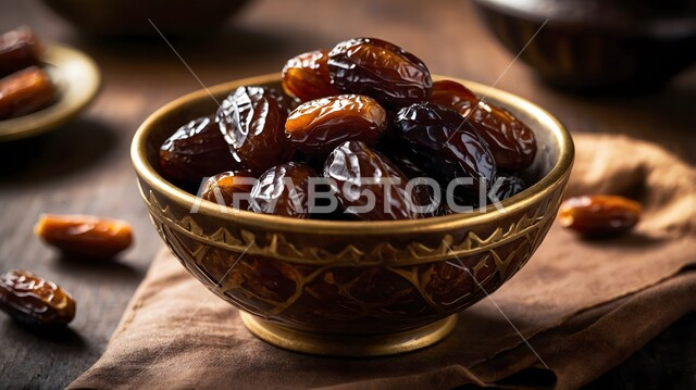 محصول الرطب الطازج، أغذية صحية لذيذة ذات قيمة غذائية عالية, طبق لمجموعة من حبات التمر السعودي, المحاصيل الزراعية في المملكة العربية السعودية, منتجات محلية وطنية