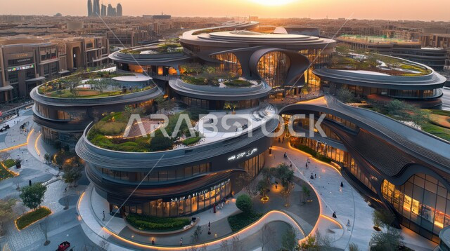 الفن الهندسي المعماري للبناء على الطرز الحديث, الواجهات والنوافذ الزجاجية الكبيرة, الاهتمام بزراعة نباتات الزينة الخضراء, منتجعات وفنادق في المملكة العربية السعودية, الديكورات الخارجية العصرية الحديثة