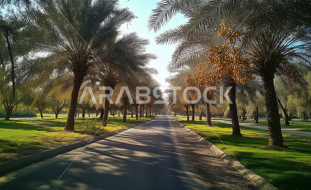 Quality of agricultural crops, lands and natural reserves, interest in afforestation and planting palm trees on the roads of the Kingdom of Saudi Arabia, local national products, family entertainment destinations in the lap of nature