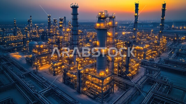مصانع ومعامل في السعودية، هندسات ومعدات صناعية، صناعات ومشاريع بيتروكيماوية، النمو والتقدم الاقتصادي، مصفاة دخان المعامل، مصنع تكرير النفط والغاز, مستودعات ضخمة و كبيرة, انتاج البترول في المملكة