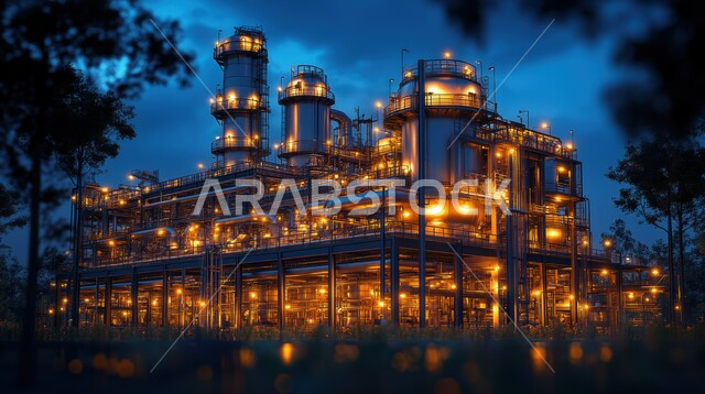 مصانع ومعامل في السعودية، هندسات ومعدات صناعية، صناعات ومشاريع بيتروكيماوية، النمو والتقدم الاقتصادي، مصفاة دخان المعامل، مصنع تكرير النفط والغاز, مستودعات ضخمة و كبيرة, انتاج البترول في المملكة