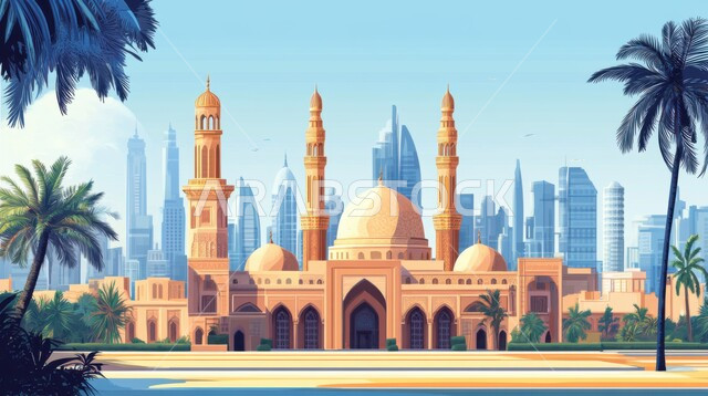 الفن الهندسي المعماري لبناء المساجد على الطراز العربي القديم, التصاميم الإسلامية للقبب والمآذن في المملكة العربية السعودية, مفهوم العبادة والتقرب إلى الله تعالى, نداء المسلمين لأداء الصلوات والفرائض
