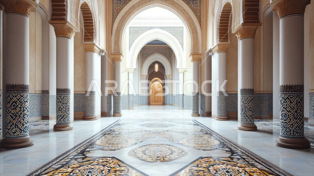 الزخارف والنقوش الإسلامية، الديكورات الداخلية للجوامع في المملكة العربية السعودية، الفن الهندسي المعماري لبناء المساجد على الطراز العربي الإسلامي, مفهوم العبادة والتقرب إلى الله, التصاميم الأنيقة للأعمدة والأقواس