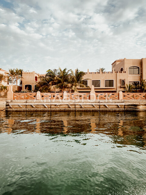 The beauty of the residential buildings overlooking the beach of Jeddah, the Corniche of the tourist city of Jeddah, beautiful natural and tourist places in the Kingdom of Saudi Arabia