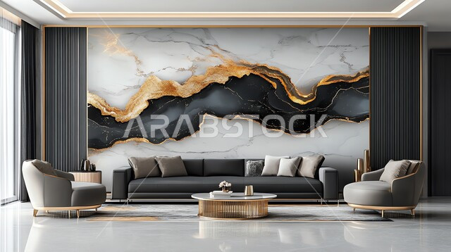 Antiques, accessories and elegant decorations, living room with luxury home furniture, modern living room interior designs, high-end interior decoration for apartments and residential villas in Saudi Arabia