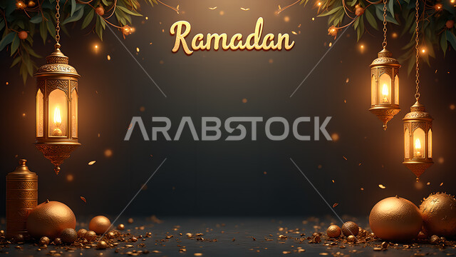 الاحتفال بالمناسبات الدينية الإسلامية, البهجة بقدوم رمضان المبارك, زينة واكسسوارات وديكورات شهر الخير, فوانيس تقليدية معدنية مزخرفة مضيئة, الأجواء الرمضانية الروحانية في المملكة العربية السعودية