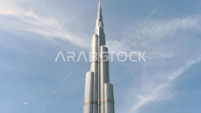 المعالم السياحية المشهورة، النمو والتطور العمراني للأبراج وناطحات السحاب في مدينة دبي، صورة مقربة لبرج خليفة في الإمارات العربية المتحدة، الفن الهندسي المعماري على الطراز الحديث، أماكن جذب واستقطاب السياح من أنحاء العالم