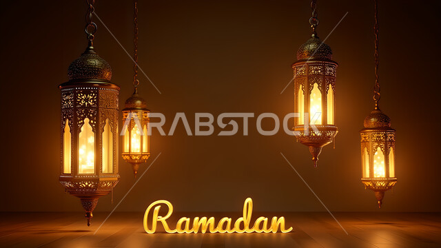 البهجة بقدوم رمضان المبارك, زينة واكسسوارات وديكورات شهر الخير, فوانيس تقليدية معدنية مزخرفة مضيئة, الأجواء الرمضانية الروحانية في المملكة العربية السعودية, الاحتفال بالمناسبات الدينية الإسلامية