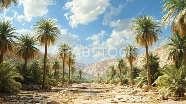  مزارع إنتاج التمور الفاخرة، حقول أشجار النخيل المثمرة في المملكة العربية السعودية، محاصيل ومنتجات وطنية محلية، الأراضي الزراعية و المحميات الطبيعية الخصبة، الاهتمام بالتشجير والزراعة، الرمال الذهبية الناعمة