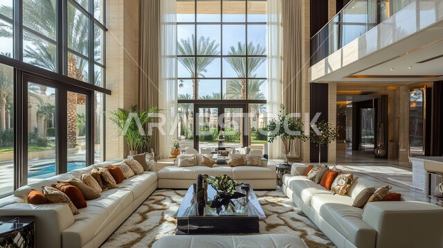 ديكورات عصرية ومبتكرة للشقق والفلل السكنية في المملكة العربية السعودية، أثاث منزلي راقي ومريح, غرفة جلوس فاخرة, الواجهات والنوافذ الزجاجية، غرف معيشه بتصاميم عصرية حديثه, التحف والديكورات الداخليه الأنيقة