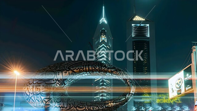 الفن الهندسي المعماري للأبراج وناطحات السحاب على الطراز الحديث، رؤية مستقبلية إماراتية، متحف المستقبل في إمارة دبي، الأماكن والمعالم السياحية المشهورة في الإمارات العربية المتحدة، التصاميم والديكورات المتميزة