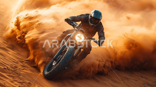 قيادة الدراجة النارية السريعة فوق القمم والمرتفعات الجبلية، دمج الفعاليات الرياضية بالثقافة السياحية، ممارسة الرياضة المفضلة في صحراء المملكة العربية السعودية, التحديات الحماسية والأنشطة الترفيهية