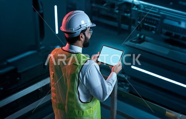 دمج روبوتات الذكاء الاصطناعي مع الصناعات, اعتماد التشغيل الآلي, التطور والتحول التقني والتكنولوجي الحديث, الكفاءة في التصنيع والإنتاج وتحقيق الثورة الصناعية, مهندس عربي سعودي خليجي يتابع سير الأعمال, رؤية سعودية  مستقبلية 2030 