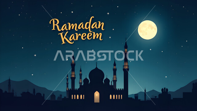 الفن الهندسي المعماري لبناء المساجد في المملكة العربية السعودية، أجواء روحانية رمضانية، نداء المسلمين لأداء العبادات والفرائض، التهنئة بقدوم شهر الخير، تصاميم وزخارف دينية، مخطوطة رمضان كريم باللغة الانجليزية، الاحتفال بالمناسبات الإسلامية السعيدة