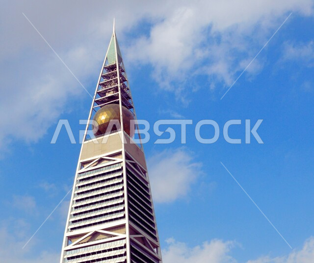 Modern and advanced urban growth and development, Al Faisaliah Tower in Riyadh, famous commercial and economic landmarks and buildings in the capital, architectural engineering art of towers and skyscrapers in the Kingdom of Saudi Arabia