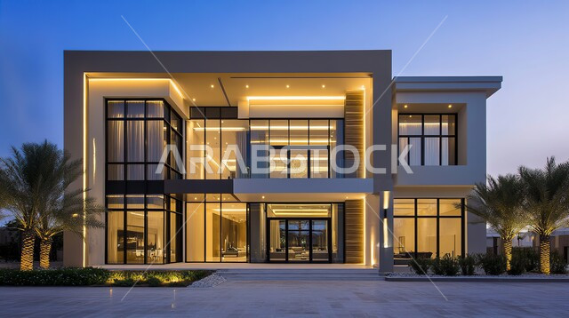 الفن الهندسي المعماري والتصميم المتطور للفلل السكنية في المملكة العربية السعودية، الواجهات الزجاجية والنوافذ الكبيرة, الاهتمام بزراعة النباتات والأشجار في حديقة المنزل, الديكورات الخارجية المتميزة, التصاميم العصرية على الطراز الحديث