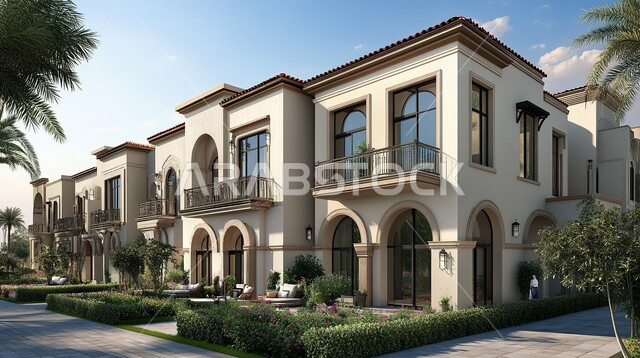 النوافذ والواجهات الزجاجية, الاهتمام بزراعة الأشجار ونباتات الزينة في حدائق المنازل, التصاميم الخارجية المتميزة, الديكورات العصرية الحديثة, الفن الهندسي المعماري على الطراز الحديث, التصميم المتطور للفلل السكنية في المملكة العربية السعودية