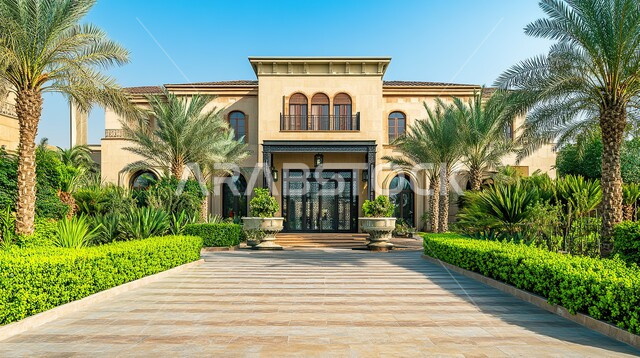 النوافذ والواجهات الزجاجية, الاهتمام بزراعة الأشجار ونباتات الزينة في حدائق المنازل, التصاميم الخارجية المتميزة, الديكورات العصرية الحديثة, الفن الهندسي المعماري على الطراز الحديث, التصميم المتطور للفلل السكنية في المملكة العربية السعودية