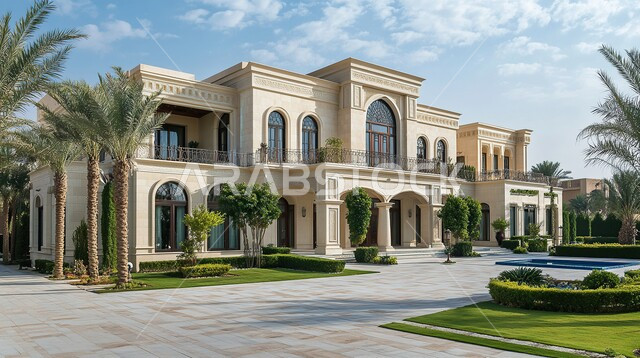 الفن الهندسي المعماري على الطراز الحديث, التصميم المتطور للفلل السكنية في المملكة العربية السعودية, النوافذ والواجهات الزجاجية الكبيرة, الاهتمام بزراعة الأشجار ونباتات الزينة في حدائق المنازل, التصاميم الخارجية المتميزة, الديكورات العصرية الحديثة