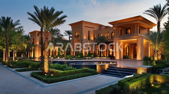 التصاميم الخارجية المتميزة, الديكورات العصرية الحديثة, الفن الهندسي المعماري على الطراز الحديث, التصميم المتطور للفلل السكنية في المملكة العربية السعودية, الاهتمام بزراعة الأشجار ونباتات الزينة في حدائق المنازل