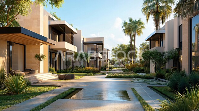 التصاميم الخارجية المتميزة, الديكورات العصرية الحديثة, الفن الهندسي المعماري على الطراز الحديث, التصميم المتطور للفلل السكنية في المملكة العربية السعودية, الاهتمام بزراعة الأشجار ونباتات الزينة في حدائق المنازل