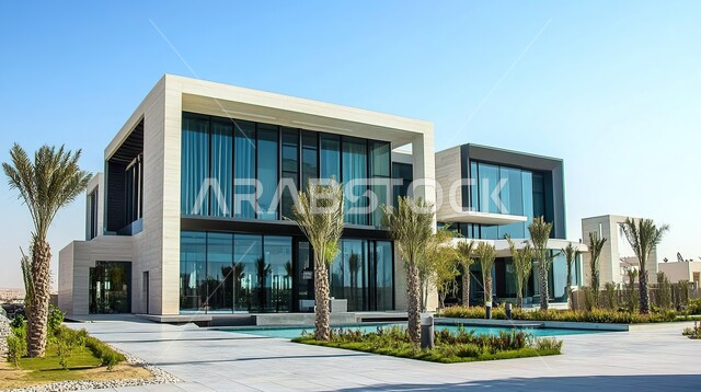 النمو والتقدم العمراني في المملكة العربية السعودية ,الأشجار والنباتات الخضراء المحيطة بالشقق والفلل السكنية السياحية، تصميمات وديكورات فخمة، الفن الهندسي المعماري على الطراز الحديث، تصاميم عصرية متميزة