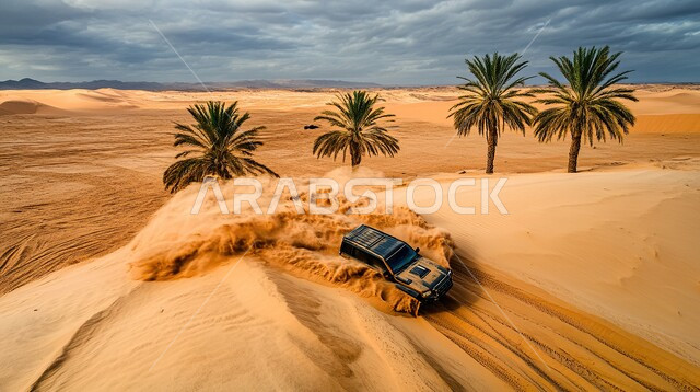 مغامرة شيقة على الرمال الذهبية الناعمة في صحاري المملكة العربية السعودية، مغامرات سفاري على الكثبان الرملية، قيادة سيارة الدفع الرباعي ( التطعيس ) وسط الصحراء، أنشطة صحراوية ممتعة