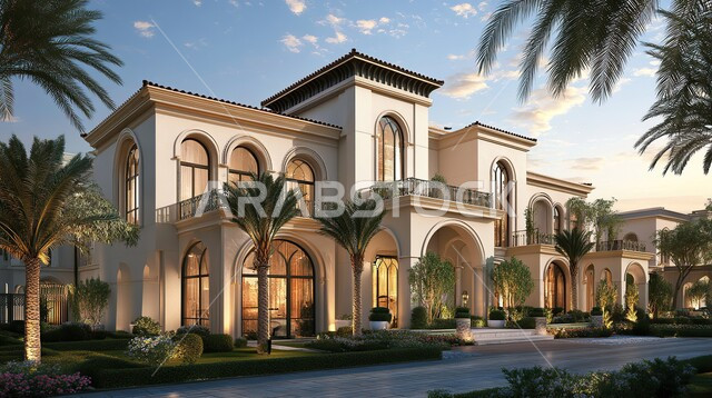 النمو والتقدم العمراني في المملكة العربية السعودية ,الأشجار والنباتات الخضراء المحيطة بالشقق والفلل السكنية السياحية، التصميمات والديكورات الفخمة، الفن الهندسي المعماري على الطراز الحديث، التصاميم العصرية المتميزة