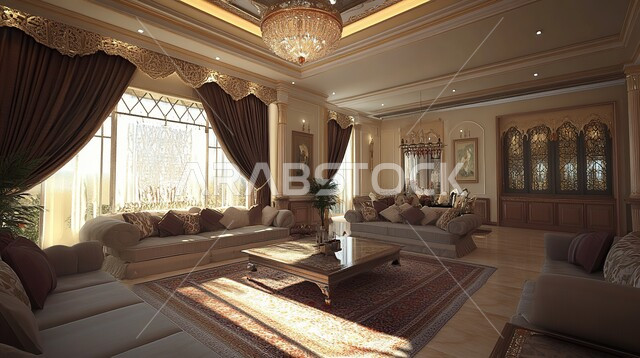 التصاميم المميزة لغرف الجلوس على الطراز الحديث, الواجهات الزجاجية الكبيرة، الديكورات الداخلية الراقية الحديثة, غرفة معيشة مع أثاث منزلي فاخر, الفلل والشقق السكنية في المملكة العربية السعودية, التصميم العصري الراقي الأنيق