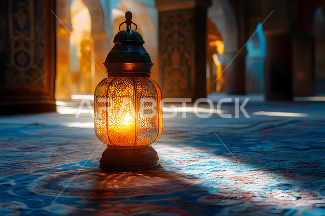 الأجواء الروحانية الرمضانية، فوانيس معدنية مزخرفة مضيئة، البهجة بقدوم شهر الخير والبركة، العادات والتقاليد العربية لزينة رمضان المبارك، التهنئة بمناسبة الأعياد الإسلامية، تحف وديكورات واكسسوارات المناسبات الدينية