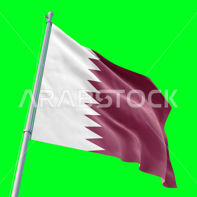 Celebrating Qatar National Day December 18, 1878, pride and appreciation for Qatari symbols and culture, national holidays and occasions, Qatar flag waving, love and belonging to the homeland, chroma, green background