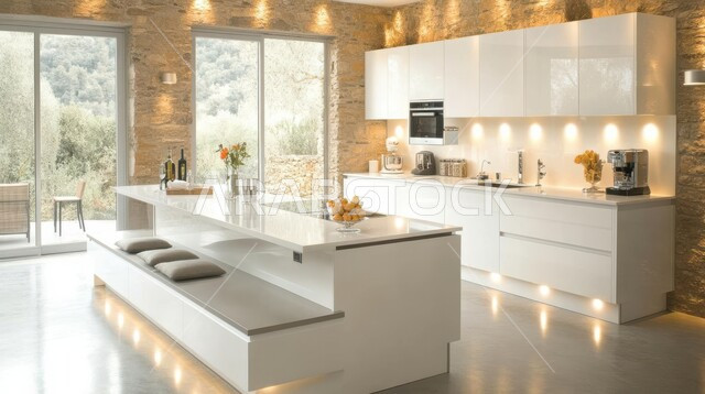 شقق وفلل سكنية على الطراز الحديث, ديكور وأثاث منزلي أنيق, تصاميم عصرية حديثة, الديكورات الفاخرة للمطابخ في المملكة العربية السعودية, تصميم داخلي حديث لمطبخ معاصر