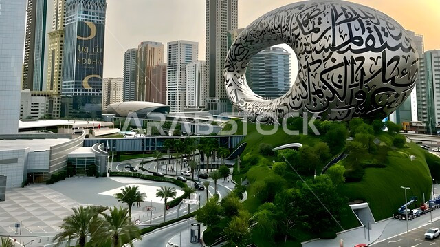 الفن الهندسي المعماري للأبراج وناطحات السحاب على الطراز الحديث، معالم وأماكن سياحية مشهورة في الإمارات العربيه المتحده، مبنى متحف المستقبل في إمارة دبي، التصاميم والديكورات المتميزة