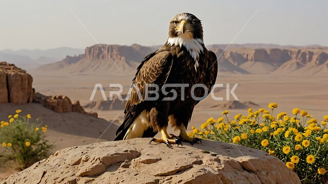 إقامة نادي الصقور في موسم الصيد السنوي في المملكة العربية السعودية، الفخر بالتراث السعودي العريق، تربية طائر الصقر في إحدى المحميات الطبيعية، رمز القوة والتحدي وحدة البصر، تدريب وترويض الطيور الجارحة والمفترسة