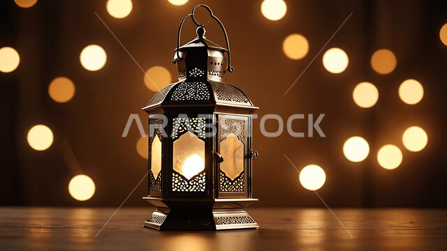 فوانيس مزخرفة معدنية مضيئة، ديكورات وزينة وأنوار الشهر الفضيل، أضواء ومصابيح عربية تقليدية، الأجواء الروحانية في الأيام الفضيلة, الاستعداد لاستقبال رمضان المبارك، الاحتفال بالمناسبات والأعياد الدينية الإسلامية