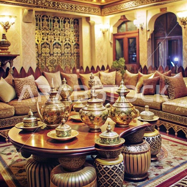 مجموعة قهوة تقليدية مرتبة، الاستمتاع بجلسات الوناسة الشعبية، الاكسسوارات والتحف بتصاميم وديكورات شعبية، مفهوم حسن الضيافة والإستقبال، العادات والتقاليد الأصيلة في إكرام الضيف في المملكة العربية السعودية، ديوان عربي تقليدي يضم وسائد مريحة وطاولات منخفضة