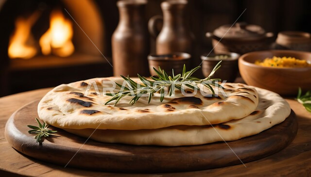 الخبز المفرود في الفرن الشعبي، المخابز والأفران في المملكة العربية، مخبوزات ساخنة طازجة، منتجات وطنية محلية سعودية، أرغفة الخبز العربي التقليدي (البيتا)